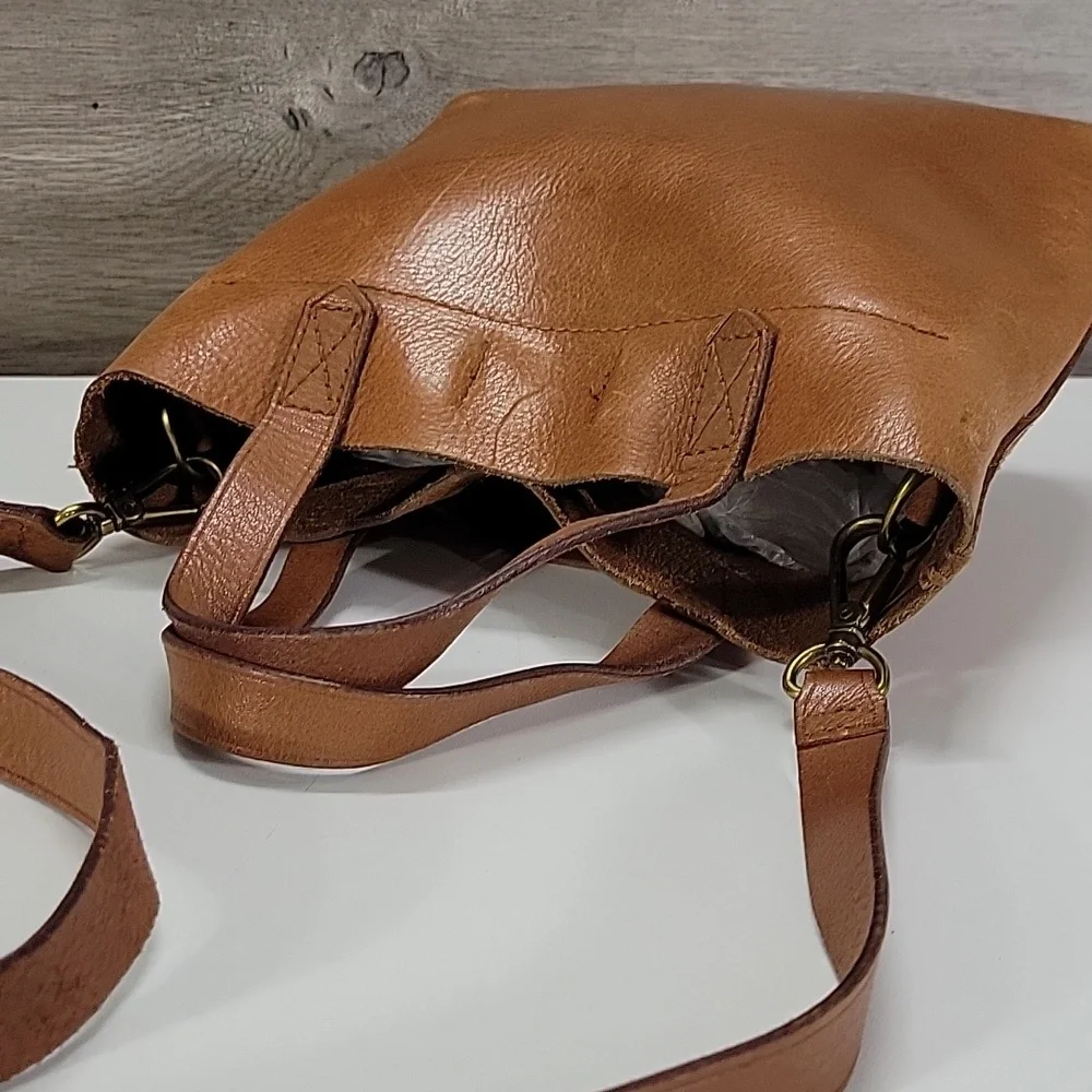 Madewell Small Classic Brown Leather Tote Bag